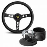 Momo Prototipo 6C Carbon Fibre Wrapped Black Leather Steering Wheel & Hub Kit to fit Porsche 911 Classic (63-89)