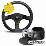 Momo Team Black Leather Steering Wheel & Hub Kit to fit Ford Fiesta